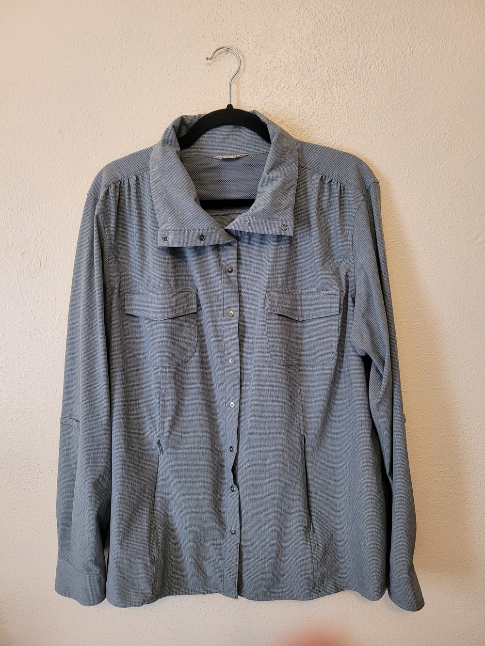 Duluth Trading Co Women’s Sol Survivor UPF 50 Sun Shirt Blue Large